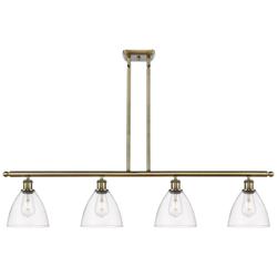 Bristol Glass 7.5" 4 Light 48" LED Island Light - Antique Brass