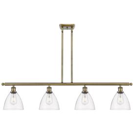 Bristol Glass 7.5" 4 Light 48" LED Island Light - Antique Brass Bristol Glass 7.5" 4 Light 48" LED Island Light - Antique Brass