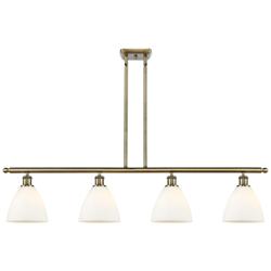 Bristol Glass 7.5" 4 Light 48" LED Island Light - Brass  - White