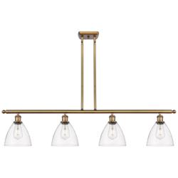 Bristol Glass 7.5" 4 Light 48" LED Island Light - Brushed Brass