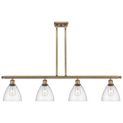 Bristol Glass 7.5" 4 Light 48" LED Island Light - Brushed Brass