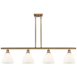 Bristol Glass 7.5" 4 Light 48" LED Island Light - Brushed Brass