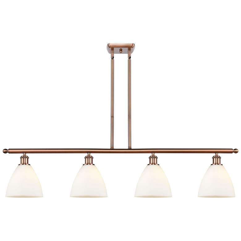 Image 1 Bristol Glass 7.5 inch 4 Light 48 inch LED Island Light - Copper  - White