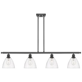 Bristol Glass 7.5" 4 Light 48" LED Island Light - Matte Black  - Bristol Glass 7.5" 4 Light 48" LED Island Light - Matte Black  -