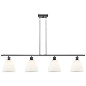 Bristol Glass 7.5" 4 Light 48" LED Island Light - Matte Black  - Bristol Glass 7.5" 4 Light 48" LED Island Light - Matte Black  -