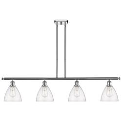 Bristol Glass 7.5" 4 Light 48" LED Island Light - Polished Chrome