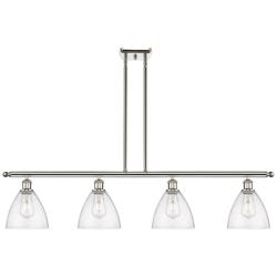 Bristol Glass 7.5" 4 Light 48" LED Island Light - Polished Nickel