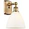 Bristol Glass 7.5" 8" Incandescent Sconce - Brass Finish - White