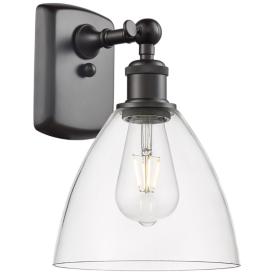 Bristol Glass 7.5" 8" Incandescent Sconce - Bronze Finish - Clear Bristol Glass 7.5" 8" Incandescent Sconce - Bronze Finish - Clear