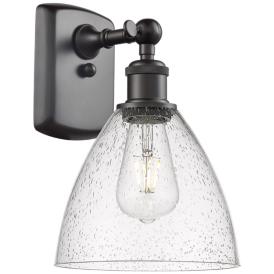 Bristol Glass 7.5" 8" Incandescent Sconce - Bronze Finish - Seedy Bristol Glass 7.5" 8" Incandescent Sconce - Bronze Finish - Seedy