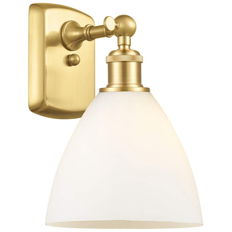 Image 1 Bristol Glass 7.5" 8" Incandescent Sconce - Gold Finish - Matte W