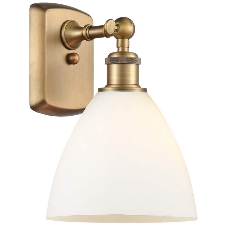 Image 1 Bristol Glass 7.5" 8" LED Sconce - Brass Finish - Matte White Sha