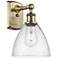 Bristol Glass 7.5" 8" LED Sconce - Brass Finish - Seedy Shade