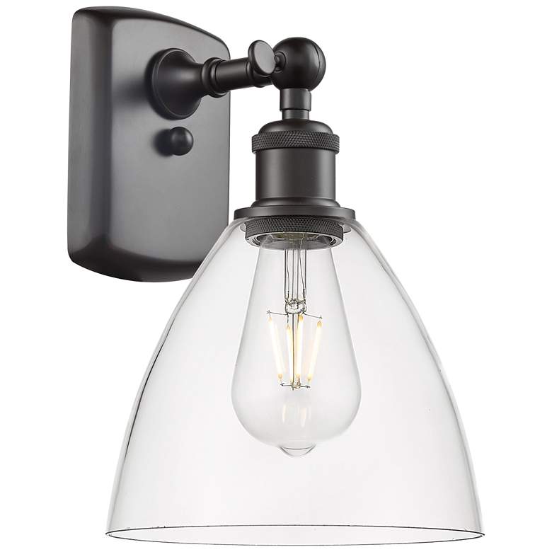 Image 1 Bristol Glass 7.5" 8" LED Sconce - Bronze Finish - Clear Shade