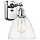 Bristol Glass 7.5" 8" LED Sconce - Chrome Finish - Clear Shade
