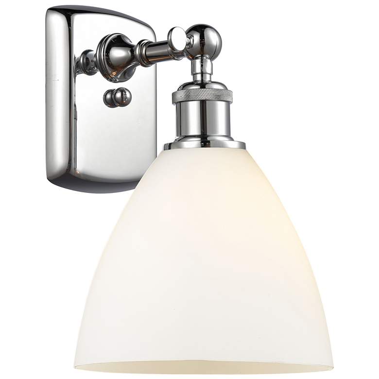 Image 1 Bristol Glass 7.5" 8" LED Sconce - Chrome Finish - Matte White Sh