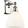 Bristol Glass 7.5" 8" LED Sconce - Nickel Finish - Matte White Sh