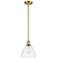 Bristol Glass 7.5" Wide Satin Gold Stem Hung Mini Pendant w/ Clear Sha