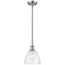 Bristol Glass 7.5"W Brushed Nickel Stem Hung Mini Pendant w/ Seedy Sha