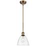 Bristol Glass 8" LED Mini Pendant - Brushed Brass - Clear Shade