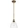 Bristol Glass 8" LED Mini Pendant - Brushed Brass - Clear Shade