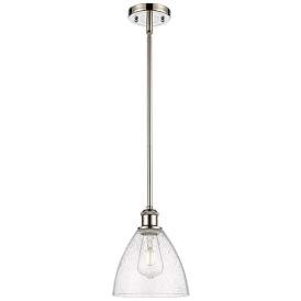 Image1 of Bristol Glass 8" LED Mini Pendant - Polished Nickel - Seedy Shade