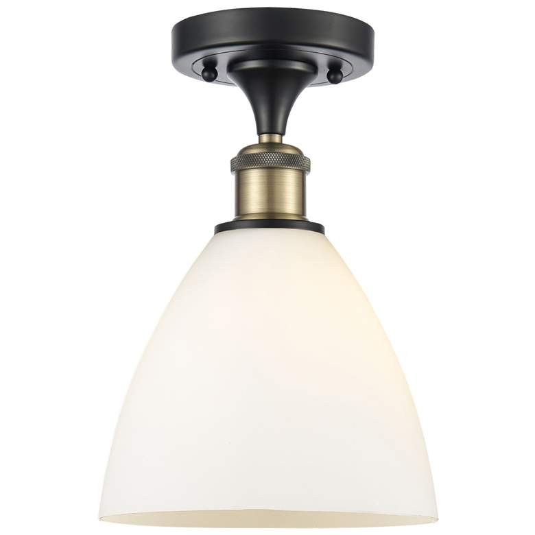 Image 1 Bristol Glass 8" LED Semi-Flush Mount - Black Antique Brass - Matte W