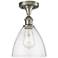 Bristol Glass  8" LED Semi-Flush Mount - Brushed Satin Nickel - Seedy