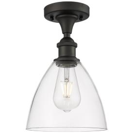 Bristol Glass  8" LED Semi-Flush Mount - Oil Rubbed Bronze - Clear Sha Bristol Glass  8" LED Semi-Flush Mount - Oil Rubbed Bronze - Clear Sha