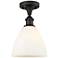 Bristol Glass 8" LED Semi-Flush Mount - Oil Rubbed Bronze - Matte Whi