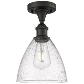 Bristol Glass  8" LED Semi-Flush Mount - Oil Rubbed Bronze - Seedy Sha Bristol Glass  8" LED Semi-Flush Mount - Oil Rubbed Bronze - Seedy Sha