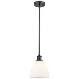 Bristol Glass 8" Matte Black Mini Pendant w/ Matte White Shade Bristol Glass 8" Matte Black Mini Pendant w/ Matte White Shade