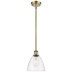 Bristol Glass 8" Mini Pendant - Antique Brass - Clear Shade Bristol Glass 8" Mini Pendant - Antique Brass - Clear Shade