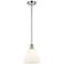 Bristol Glass 8" Mini Pendant - Polished Chrome - Matte White Shade