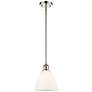 Bristol Glass 8" Mini Pendant - Polished Nickel - Matte White Shade