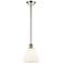 Bristol Glass 8" Mini Pendant - Polished Nickel - Matte White Shade