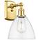 Bristol Glass 8" Satin Gold LED Sconce With Clear Shade