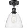 Bristol Glass 8" Semi-Flush Mount - Matte Black - Clear Shade