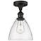 Bristol Glass 8" Semi-Flush Mount - Oil Rubbed Bronze - Seedy Shade