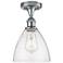 Bristol Glass 8" Semi-Flush Mount - Polished Chrome - Seedy Shade
