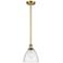 Bristol Glass 8" LED Mini Pendant - Satin Gold - Seedy Shade