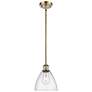 Bristol Glass 8" Mini Pendant - Antique Brass - Seedy Shade