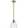Bristol Glass 8" Mini Pendant - Antique Brass - Seedy Shade