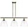 Bristol Glass 9" 3 Light 36" Island Light - Antique Brass - Clea