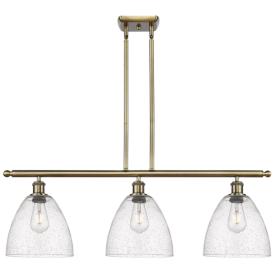 Bristol Glass 9" 3 Light 36" Island Light - Antique Brass  - Seed Bristol Glass 9" 3 Light 36" Island Light - Antique Brass  - Seed