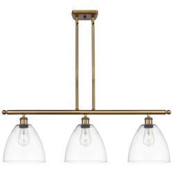 Bristol Glass 9" 3 Light 36" Island Light - Brushed Brass  - Clea