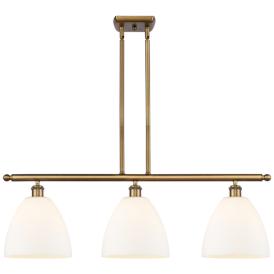 Bristol Glass 9" 3 Light 36" Island Light - Brushed Brass  - Matt Bristol Glass 9" 3 Light 36" Island Light - Brushed Brass  - Matt