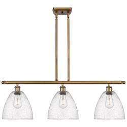 Bristol Glass 9" 3 Light 36" Island Light - Brushed Brass  - Seed