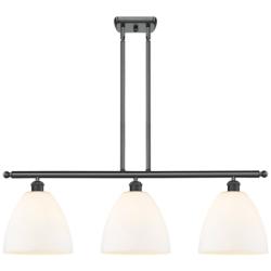 Bristol Glass 9" 3 Light 36" Island Light - Matte Black  - Matte