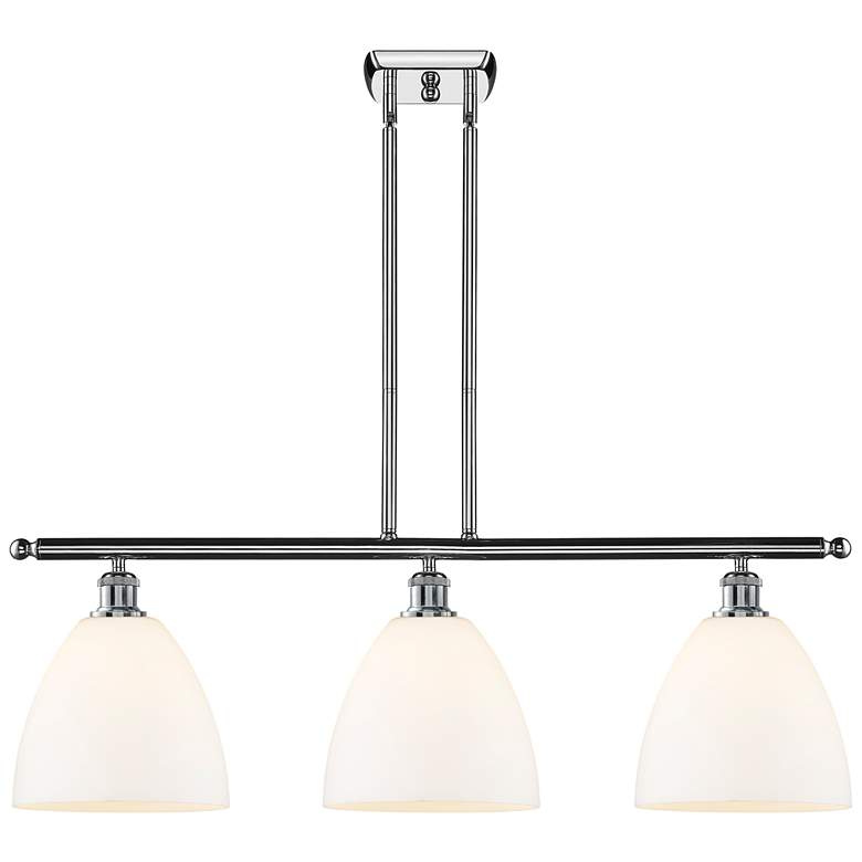 Image 1 Bristol Glass 9" 3 Light 36" Island Light - Polished Chrome - Ma